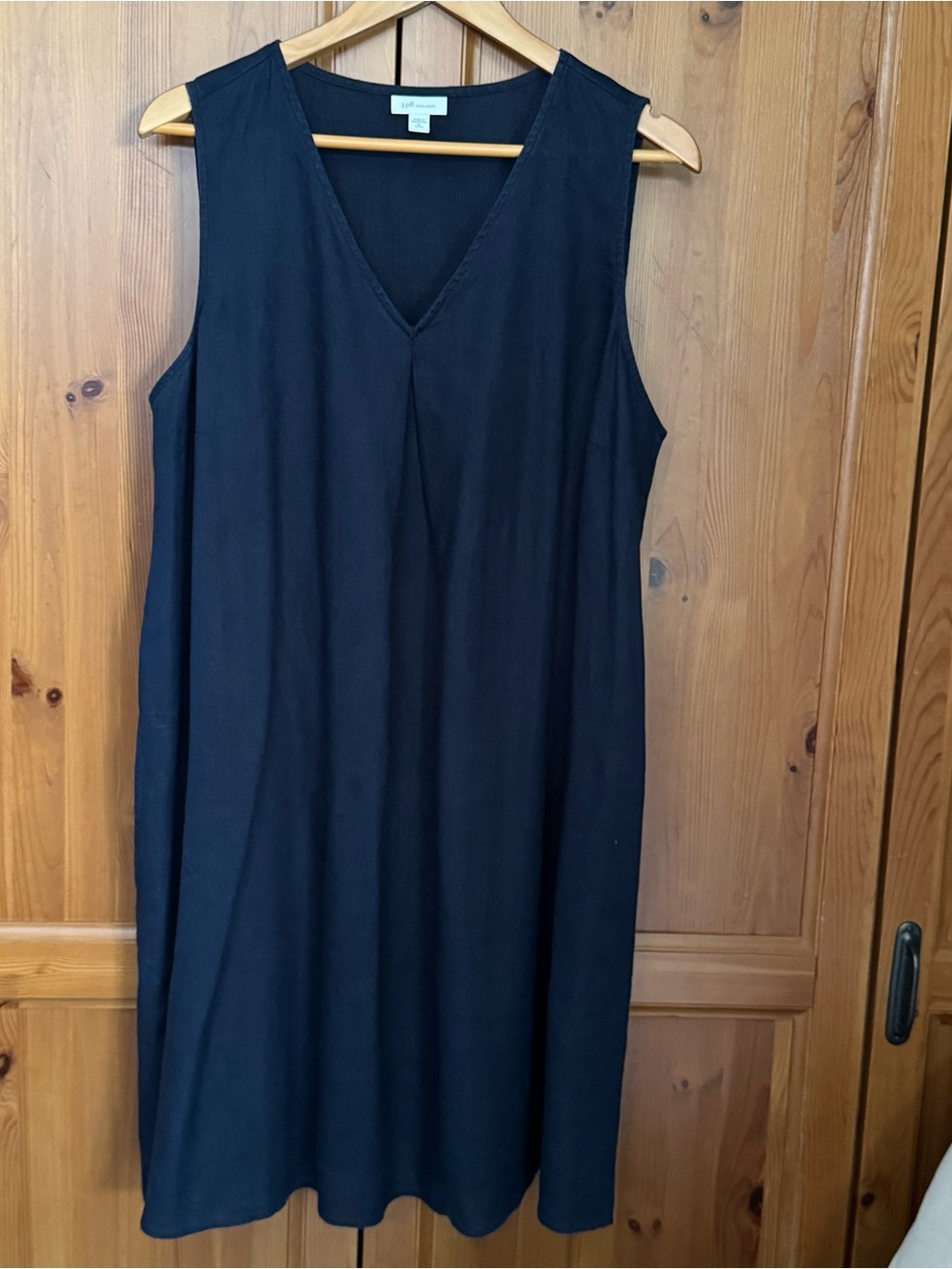 J Jill Love Linen 100% Linen Dress Size XL Petite Navy